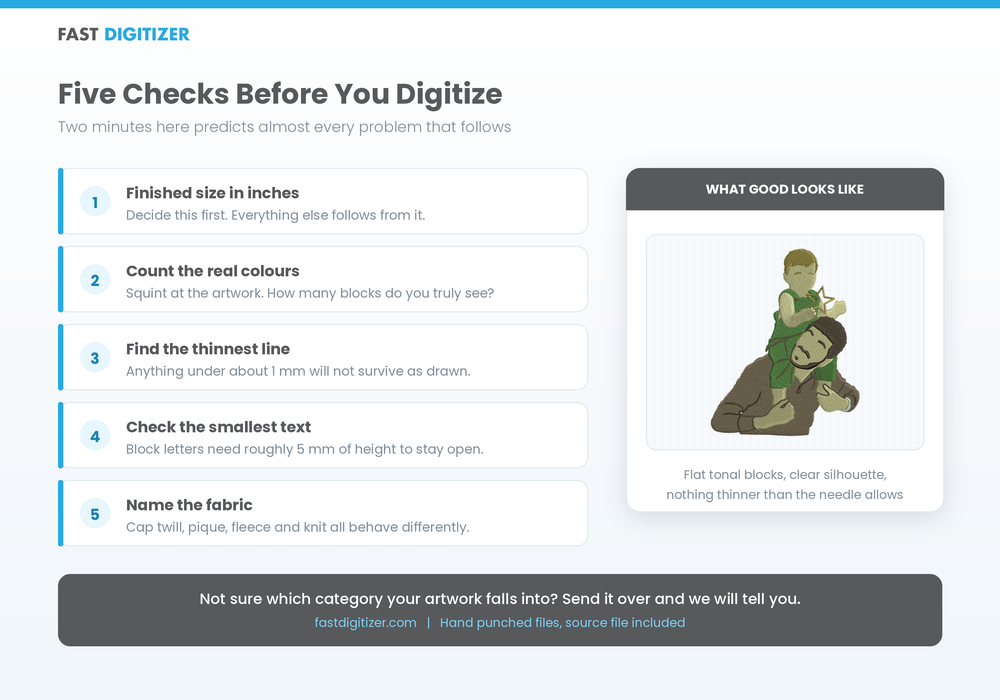 Five checks to run on artwork before any stitch file is created