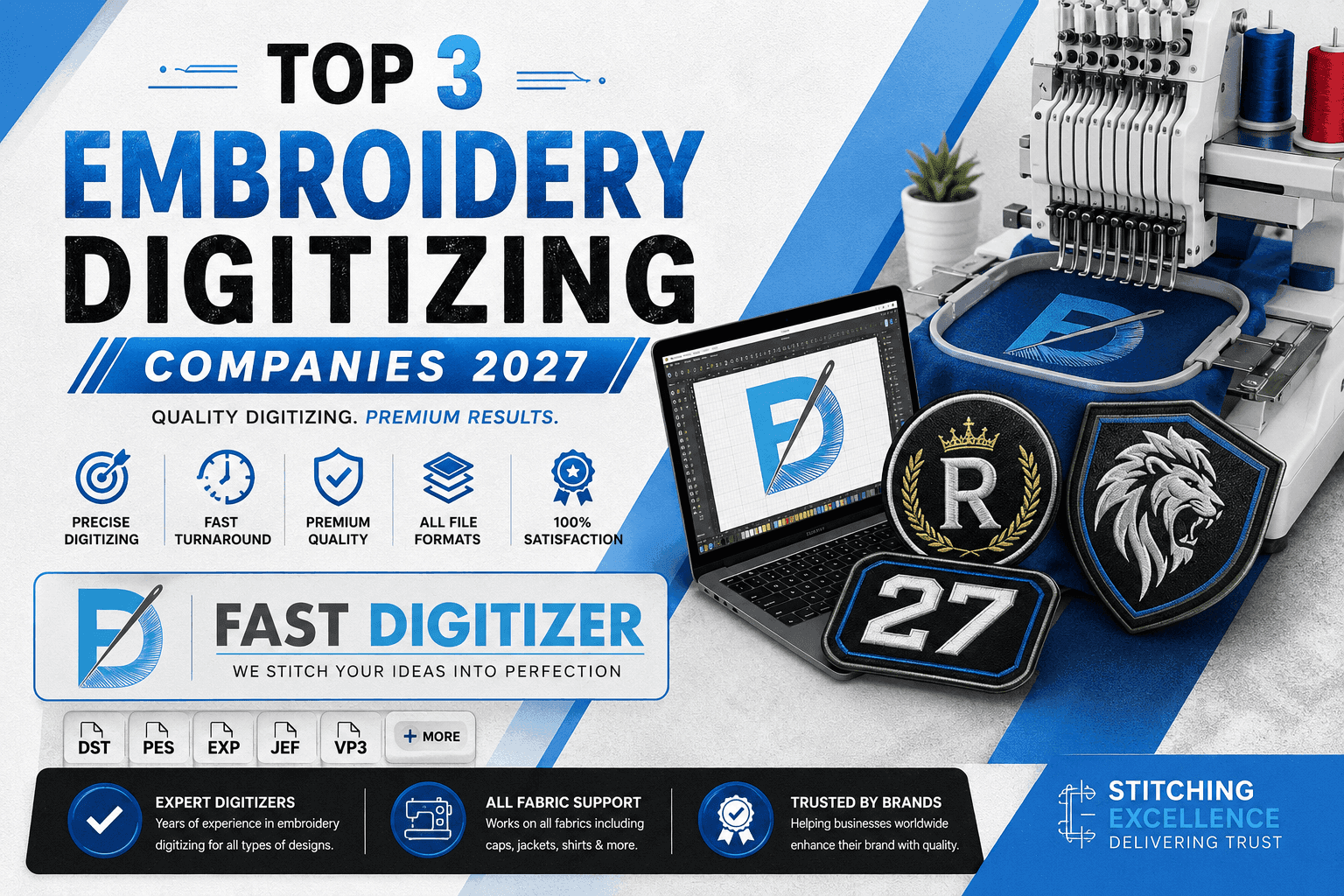 Top 3 Embroidery Digitizing Companies 2027